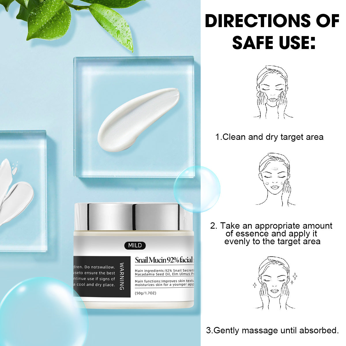 Snail Secretion Filtrate Face Moisturizer ¨C Universal 50g | Fast-Absorbing, Lasting Hydration