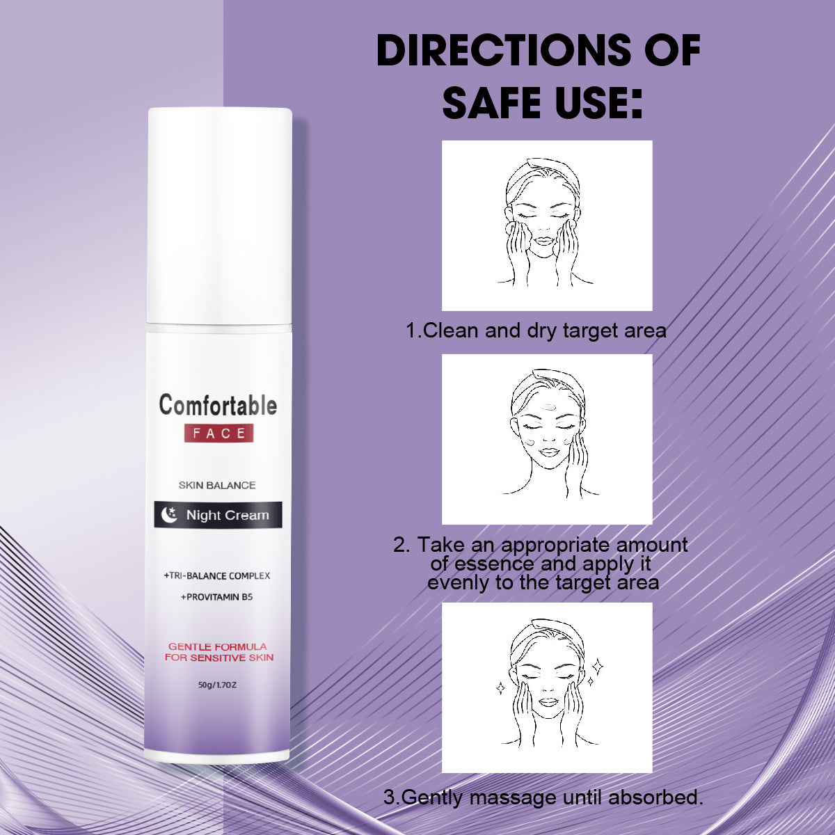 Skin Balance Night Cream ¨C Universal 50ml Pump Bottle | Non-Comedogenic for Sensitive Skin