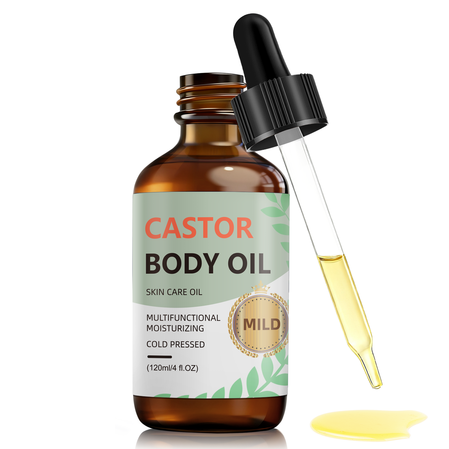 Castor Care Oil ¨C Universal 120ml | 100% Pure Castor Oil in Brown Glass Dropper Bottle