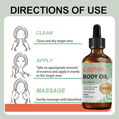 Castor Care Oil ¨C Universal 120ml | 100% Pure Castor Oil in Brown Glass Dropper Bottle