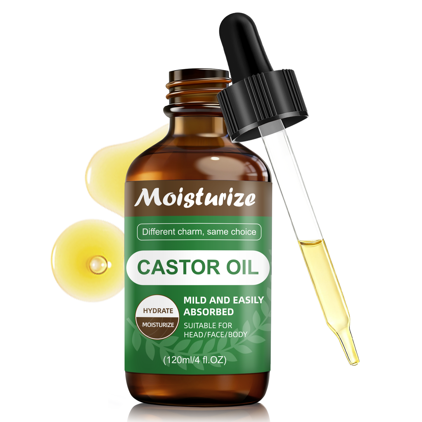 Castor Care Face Oil ¨C Universal 120ml | 100% Pure Castor Oil in Brown Glass Dropper Bottle with Paper Box