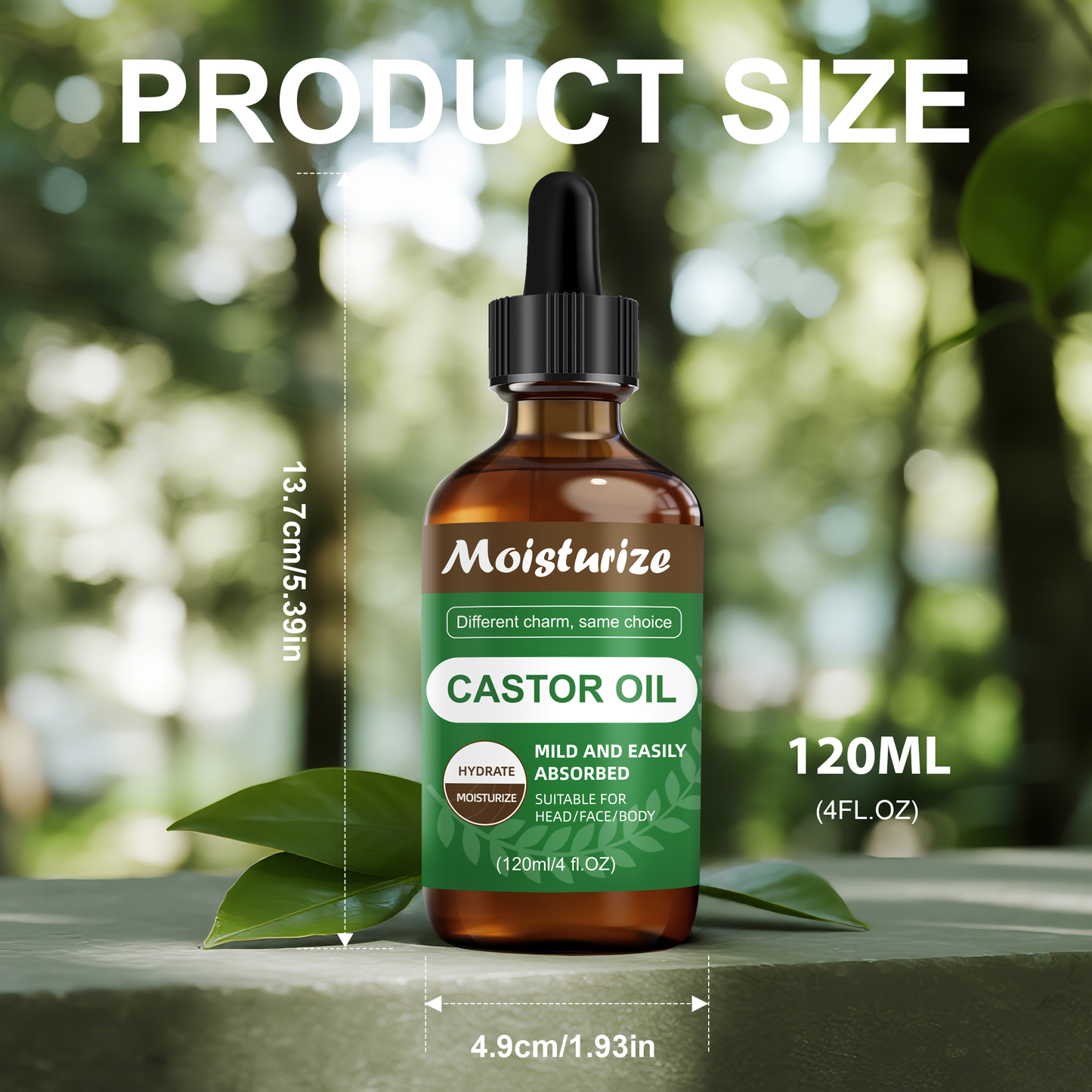 Castor Care Face Oil ¨C Universal 120ml | 100% Pure Castor Oil in Brown Glass Dropper Bottle with Paper Box