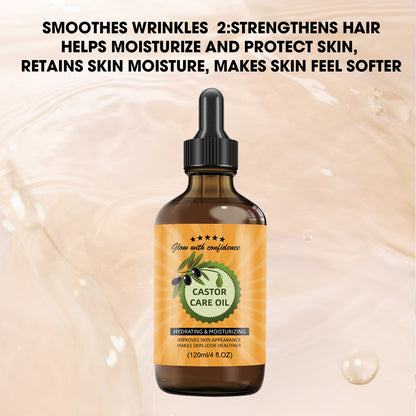Castor Care Face Oil ¨C Universal 120ml | 100% Pure Castor Oil in Brown Plastic Dropper Bottle