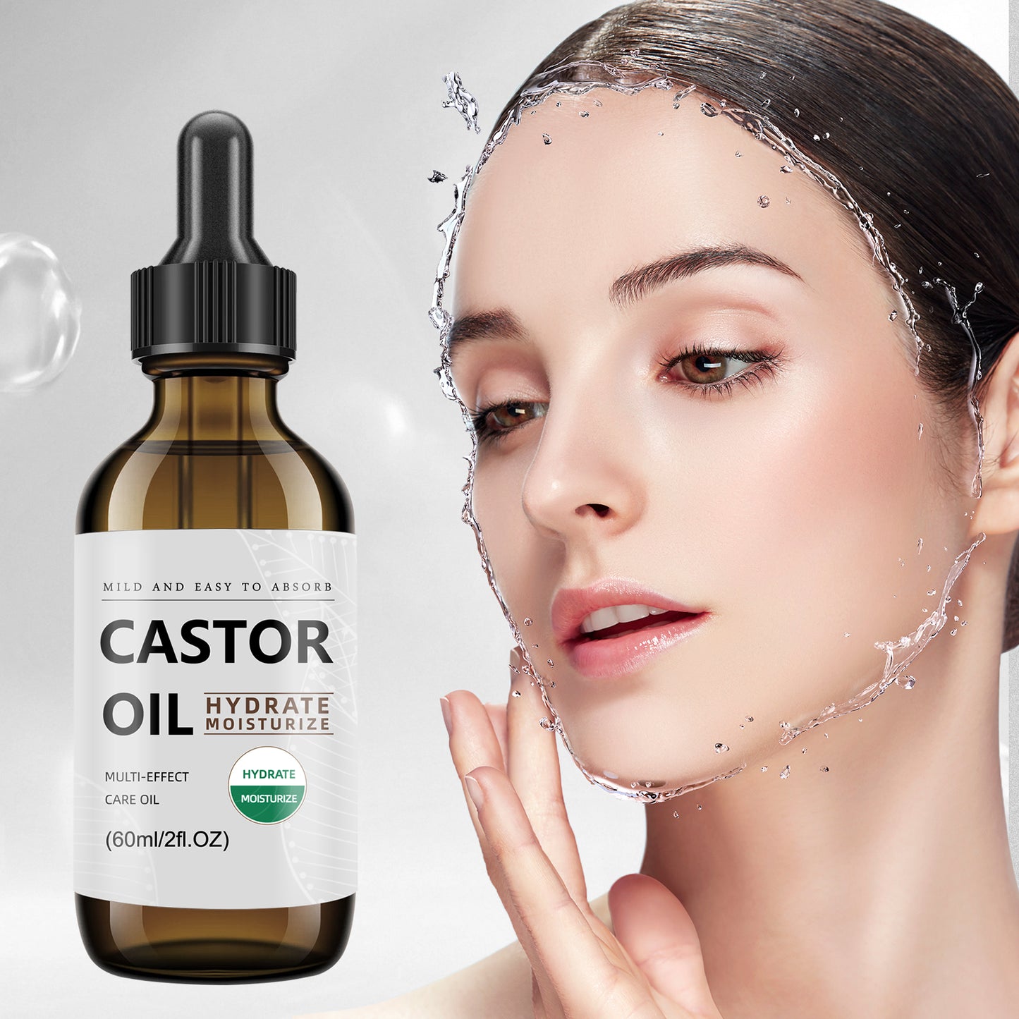 Castor Care Oil ¨C Universal 60ml | 100% Pure Castor Oil in Brown Glass Dropper Bottle