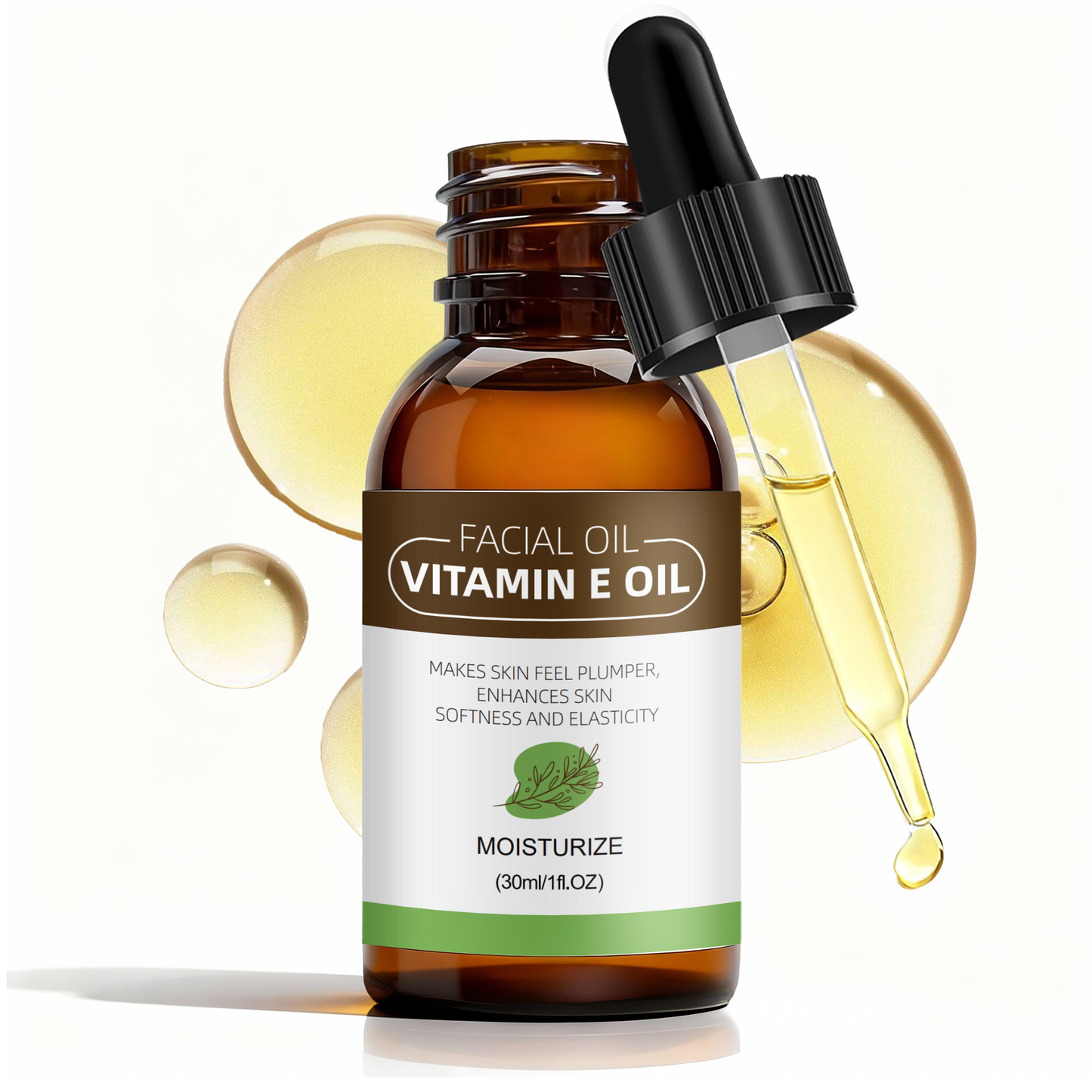 Vitamin E Face Oil ¨C Universal 30ml | Nourishing & Hydrating Oil in Brown Plastic Dropper Bottle