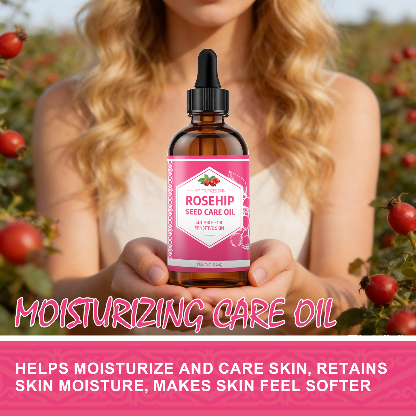 Rosehip Seed Care Oil ¨C Universal 120ml | Nourishing Body Oil in Plastic Dropper Bottle