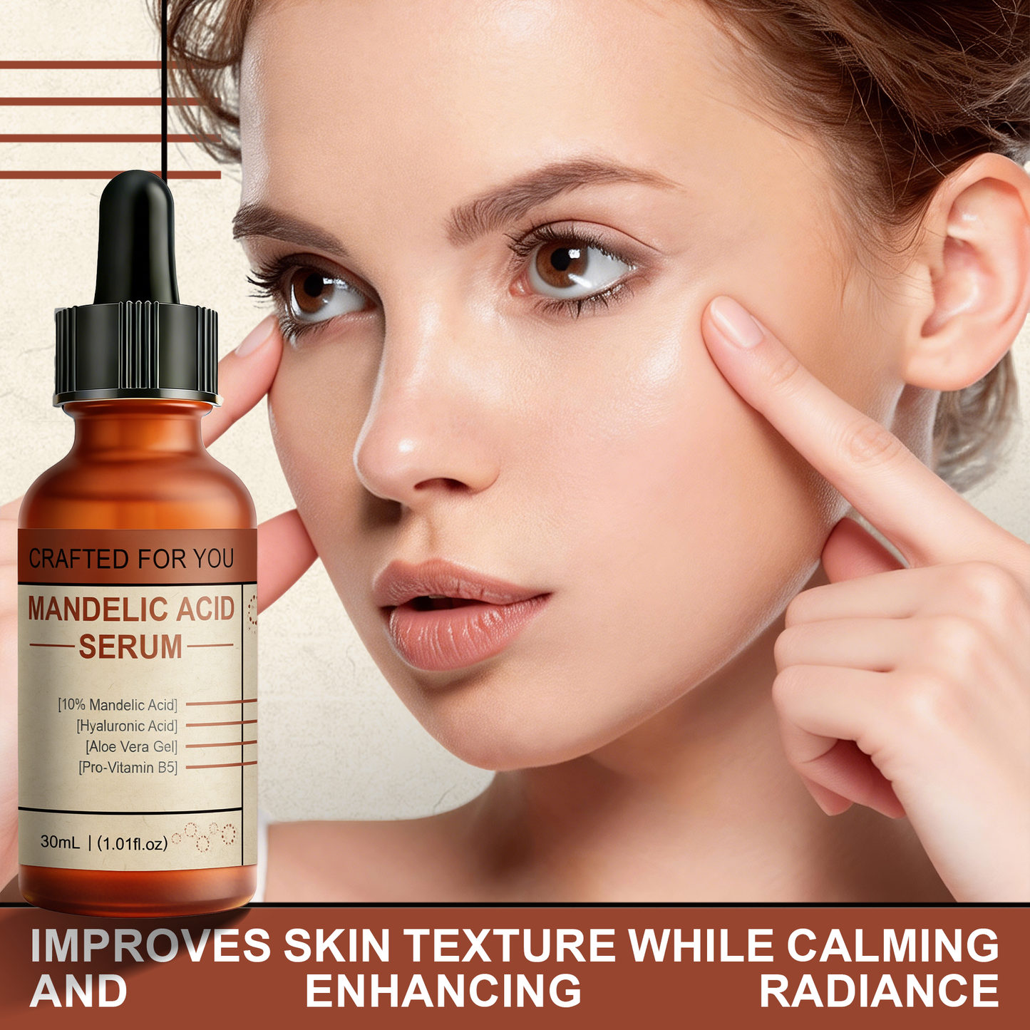10% Mandelic Acid Serum ¨C Targets Fine Lines, Dark Spots, Wrinkles & Post-Acne Marks