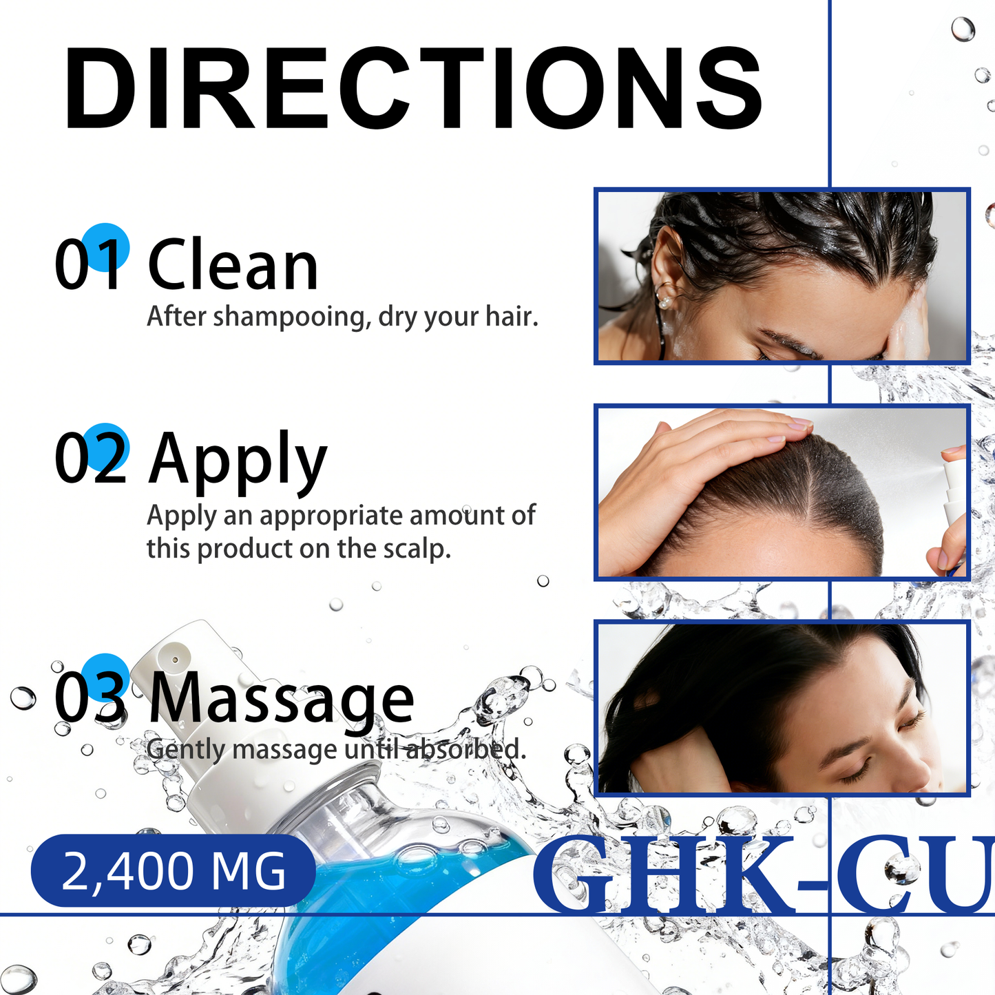 GHK-CU Copper Peptide Scalp & Hair Spray ¨C Nourishing Scalp Care Essence for Healthier-Looking Hair