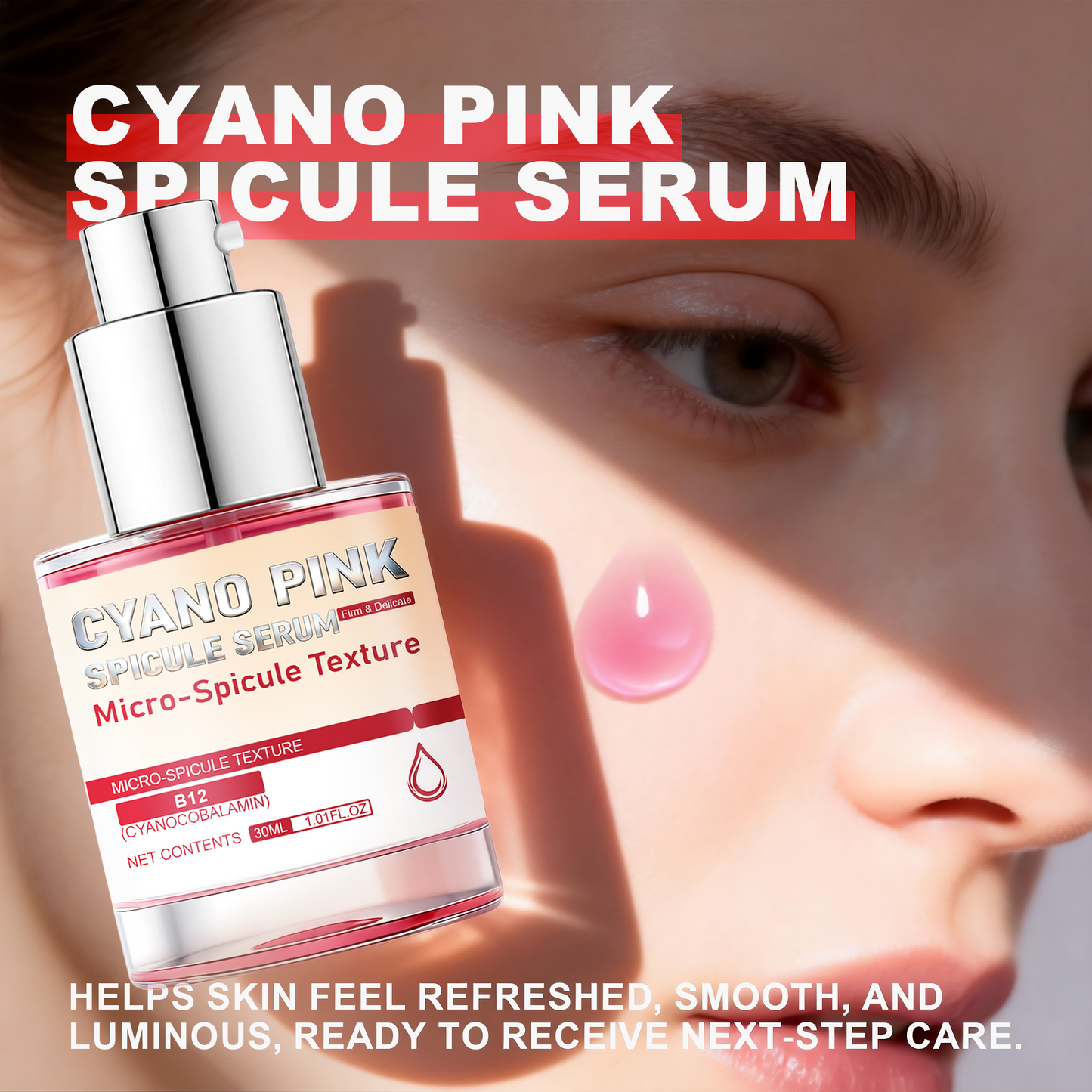 Cyano Pink Spicule Serum ¨C Brightening, Hydrating & Facial Treatment Essence