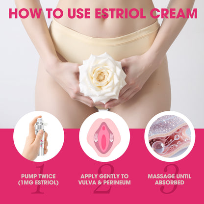 Bioidentical Estriol Cream for Women – Natural Peach Scent Formula – Menopause Relief for Vaginal Dryness & Vulva Itch – 30ml Bottle (Lasts 2 Months)