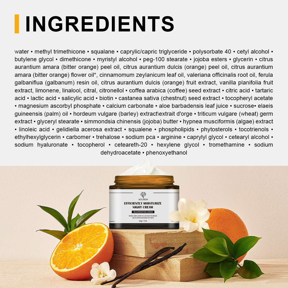 Efficiently moisturize night cream